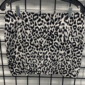 Windsor Black and White Animal Print Mini Skirt
